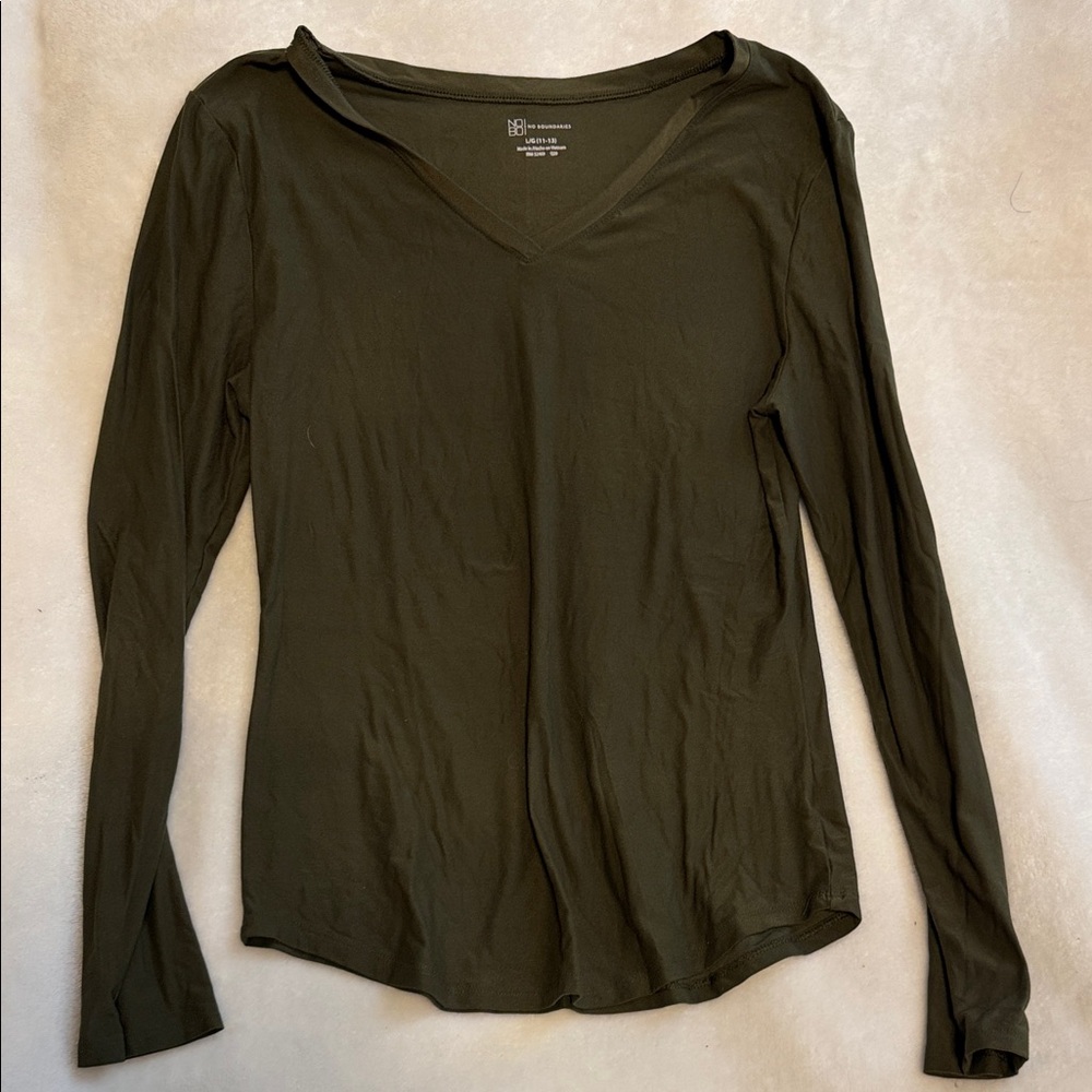 Dark Green Long Sleeve Top